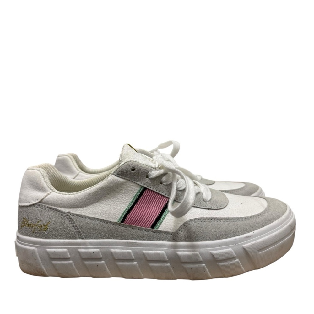 Blowfish Gray Maxis Pink Stripe White Platform Sneakers 10